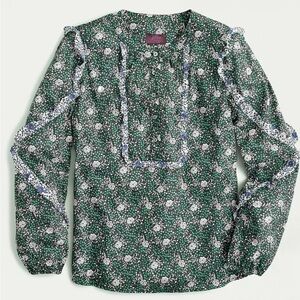 MWT J. Crew Liberty Ruffle Blouse In Franklyn Mixed Floral